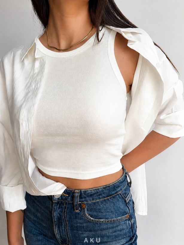 کراپ تاپ کبریتی زنانه(AKU) جنس فانریپ در شش رنگ مطابق عکس